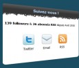 Nombre de followers des comptes Twitter et Feedburner