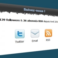 Nombre de followers des comptes Twitter et Feedburner