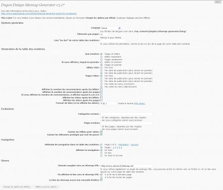 Configuration de dagon design sitemap generator