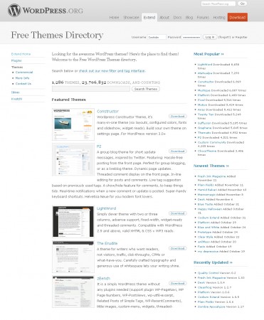 thèmes gratuits pour le CMS WordPress