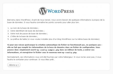 Installation du CMS WordPress