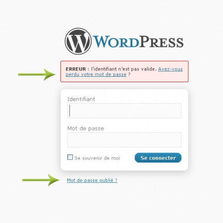 Renouveler son mot passe sous WordPress