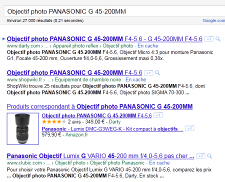 Les rich snippets de Google Products