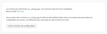 Lancement de l'installation WordPress