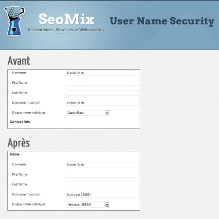 Le nom public et User Name Security