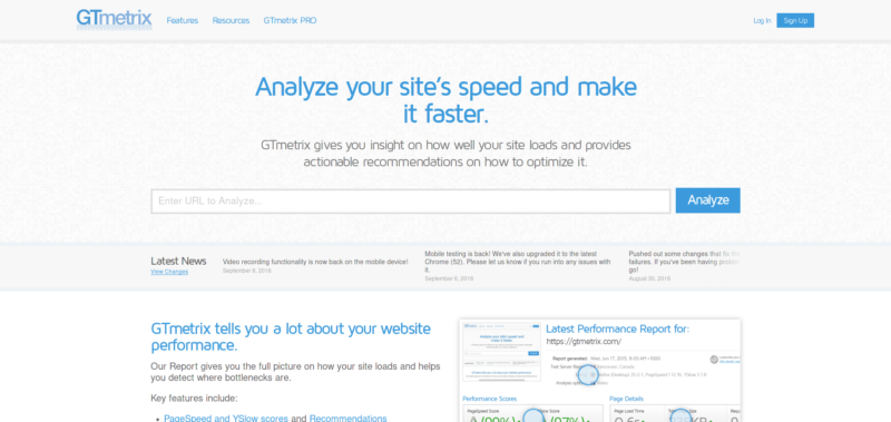 Analyse de performance de site internet