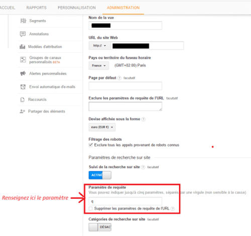 Comment paramétrer la recherche interne sur Google Analytics