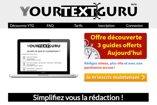 YourTextGuru, un outil pour rédiger facilement des contenus