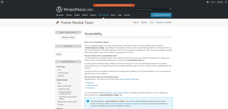 WordPress Theme Handbook