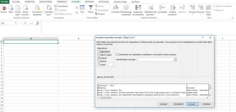 preparation données sur excel gephi