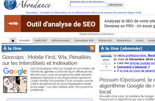 Abondance, site d'actualités SEO