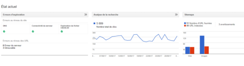 scan de l'accueil google search console