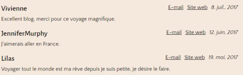 des commentaires sur des livres d'or