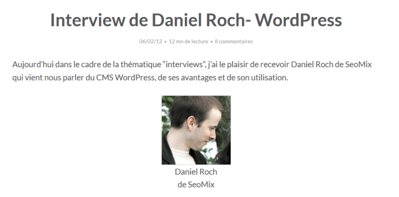 Interview Daniel Roch SEOMIX WordPress