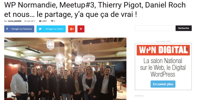 WP Normandie Meetup 3 Thierry Pigot Daniel Roch et nous… le partage y’a que ça de vrai WPNormandie