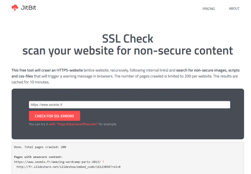 SSL Check pour pages HTTPS non valides