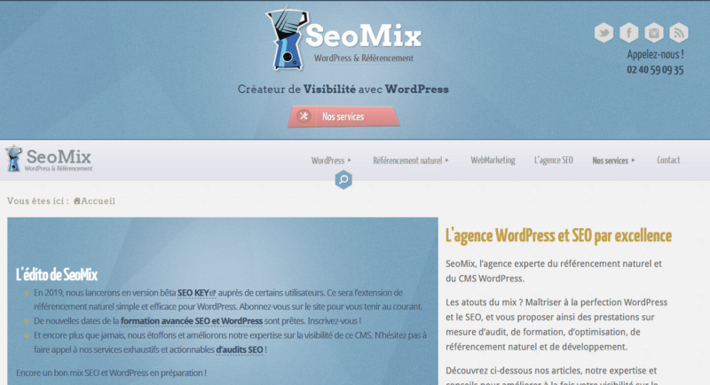 Version 3 du site de l'agence SeoMix