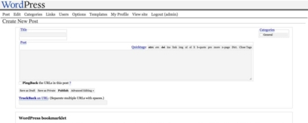 WordPress version 1.0