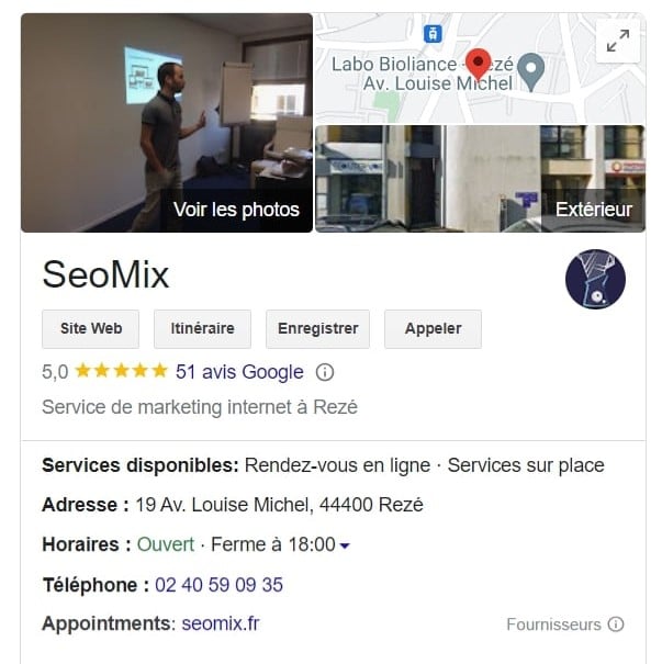 fiche gmb seomix