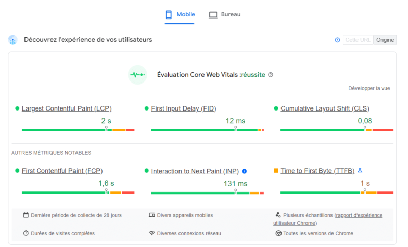 temps chargement site internet