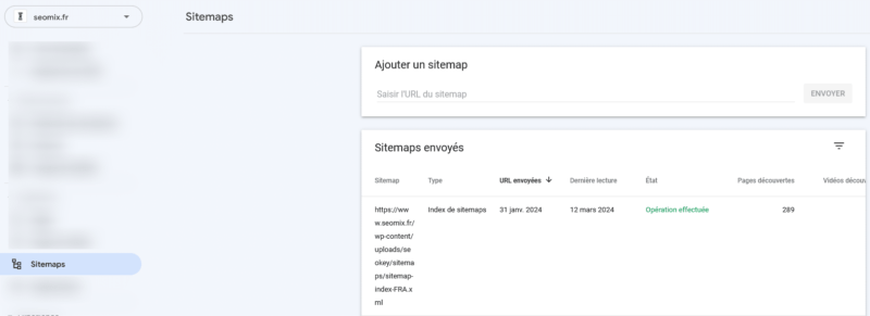 Sitemaps search console