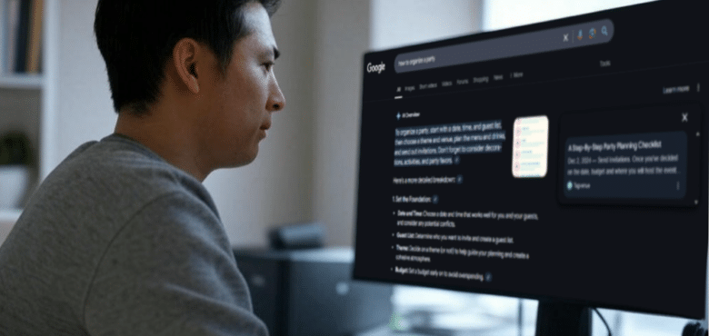 utilisateur de Google avec AI Overviews